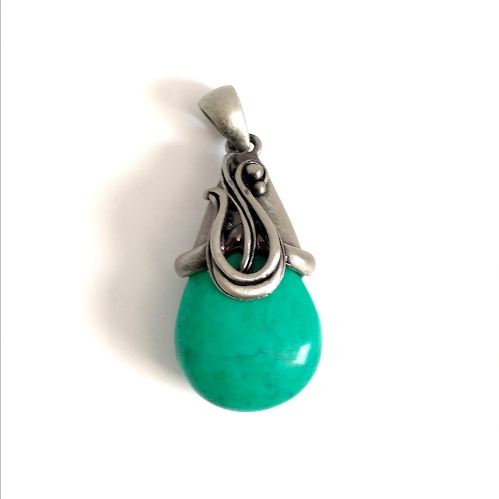 Signed Best vintage pewter pendant